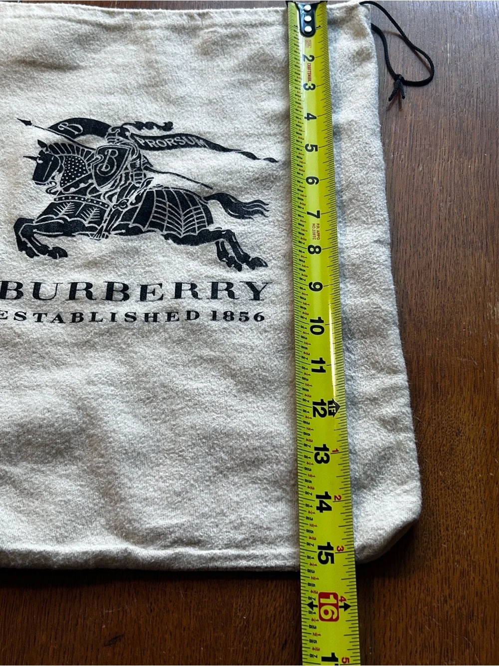 Burberry Cream Tote Dust Cover with Black Equestrian Logo